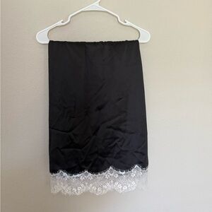 Dressed in LALA Black Maxi Skirt with Lace Trim